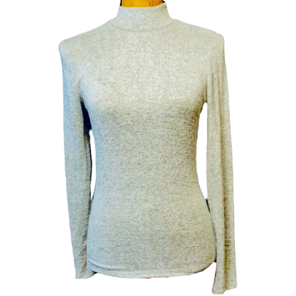 Blishe gray fitted mock turtleneck sweater Women’s size small | ab2-7